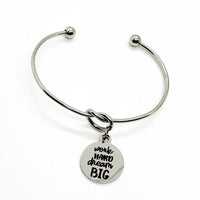 Encouragement Gift, Work Hard Dream Big Charm Bracelet, Woman Entrepreneur Gift, New Venture Gift, Sports Daughter Gift, Encouraging Her