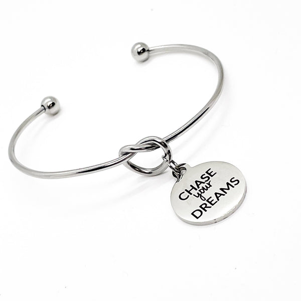 Affirmation Jewelry, Chase Your Dreams Charm Bracelet, Encouraging Her, Woman Entrepreneur Gift, Motivating Her, Daughter Gift, Graduation