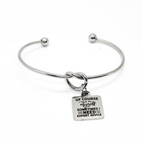 Fun Gifts, Of Course I Talk To Myself Sometimes I Need Expert Advice Charm Bracelet, Friend Gift, Birthday Gift, Mom Gift, Wife Gift