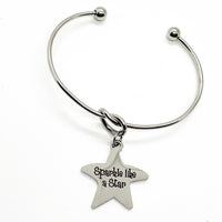 Affirmation Jewelry, Sparkle Like A Star Charm Bracelet, Daughter Gift, Motivating Her, Encouraging Her, Wife Gift, Star Charm, Gift For Her