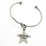 Affirmation Jewelry, Sparkle Like A Star Charm Bracelet, Daughter Gift, Motivating Her, Encouraging Her, Wife Gift, Star Charm, Gift For Her