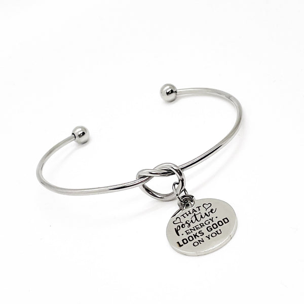 Positivity Jewelry, That Positive Energy Looks Good On You Charm Bracelet, Daughter Gift, Woman Entrepreneur, Affirmation Gifts For Her