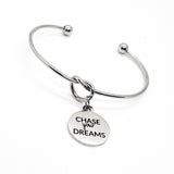 Affirmation Jewelry, Chase Your Dreams Charm Bracelet, Encouraging Her, Woman Entrepreneur Gift, Motivating Her, Daughter Gift, Graduation
