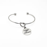 Affirmation Jewelry, Chase Your Dreams Charm Bracelet, Encouraging Her, Woman Entrepreneur Gift, Motivating Her, Daughter Gift, Graduation