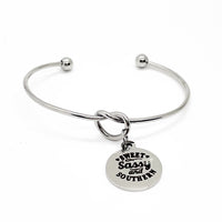 Sweet Sassy And Southern Charm Bracelet, Girlfriend Gift, Daughter Gift, Wife Gift, Granddaughter Gift, Cuff Bracelet, Knot Bracelet