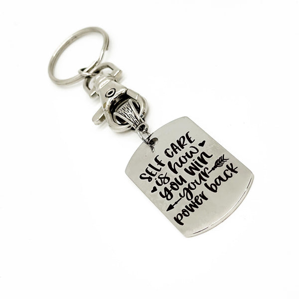 Self Care Gift, Self Care Is How You Win Your Power Back Keychain Gift, Affirmation Gifts, Strong Woman Gift, Divorce Gift, Wife Gift