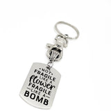 Strong Friend Gift, Not Fragile Like A Flower Fragile Like A Bomb Keychain Gift, Gift For Her, Strong Woman Gift, Affirmation Gift
