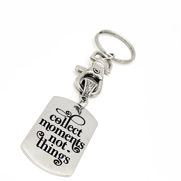 Encouragement Gift, Collect Moments Not Things Keychain Gift, Daughter Gift, Wife Gift, Trip Gifts, Girlfriend Trips, Getaway Gifts