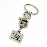 Groom Gifts, I Do What She Says Keychain, Engagement Party Gift, Groom Party Gift, Husband Gift, Fiancé Gift, Gift For Him, Funny Gifts