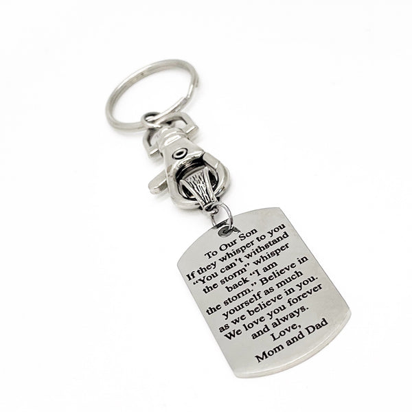 Son Gift, To Son From Mom And Dad, I Believe In You, Believe In Yourself, Son Motivation, Love Mom And Dad, Clip On Keychain