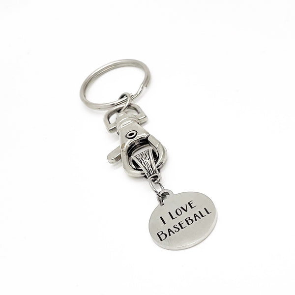 Baseball Keychain, I Love Baseball Keychain, Baseball Mom Gifts, Team Mom Gifts, Baseball Girlfriend, Baseball Player Gifts, Son Gifts