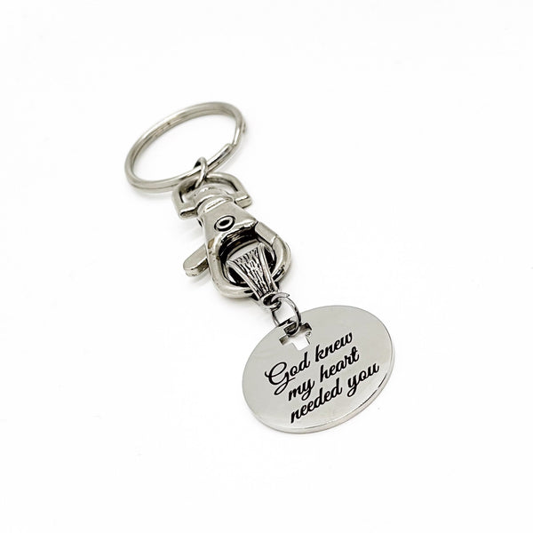 Love Gift, God Knew My Heart Needed You Keychain, Husband Gift, Wife Gift, Daughter Gift, Son Gift, Gift For Him, Gift For Her