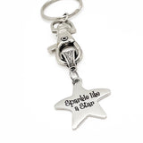 Encouragement Gift, Sparkle Like A Star Charm Keychain, Daughter Gift, Wife Gift, Actress Gift, Play Opening Night Gift, Granddaughter Gift