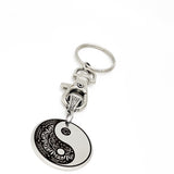 Mandala Yin Yang Keychain, Mandala Charm, Yin Yang Gift, Yin Yang Lover, Mandala Print, Keychain Gift, Mandala Keychain, Gift For Her