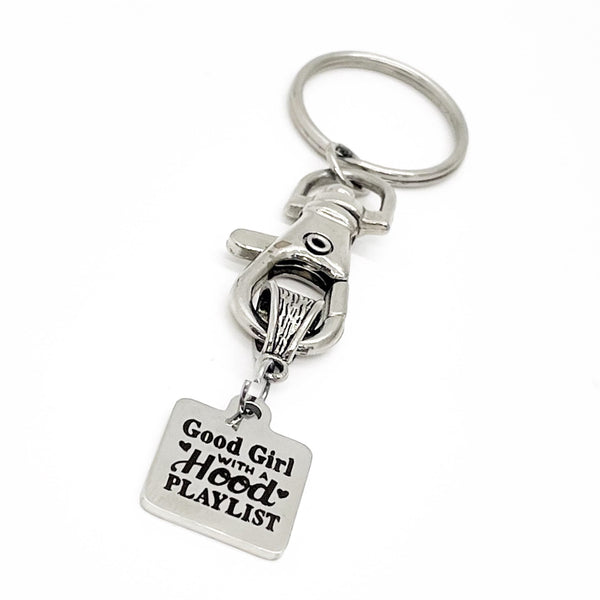 Fun Gifts, Good Girl With A Hood Playlist Keychain, Best Friend Gift, Gift For Her, Wife Gift, Funny Quotes