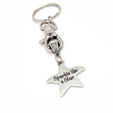Encouragement Gift, Sparkle Like A Star Charm Keychain, Daughter Gift, Wife Gift, Actress Gift, Play Opening Night Gift, Granddaughter Gift