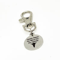 Gastric Sleeve Zipper Pull, Gastric Sleeve Medical ID Tag, No Blind NG, No NSAIDS, Medical Awareness Tag, Gastric Sleeve Medical Awareness
