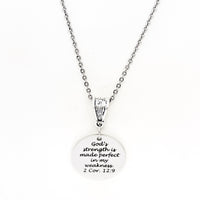 Faith Gift, Gods Strength Is Made Perfect In My Weakness Necklace, 2 Corinthians 12 9, Scripture Gift, Faith Jewelry, Gift For Her