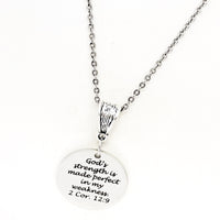 Faith Gift, Gods Strength Is Made Perfect In My Weakness Necklace, 2 Corinthians 12 9, Scripture Gift, Faith Jewelry, Gift For Her