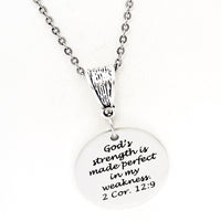 Faith Gift, Gods Strength Is Made Perfect In My Weakness Necklace, 2 Corinthians 12 9, Scripture Gift, Faith Jewelry, Gift For Her