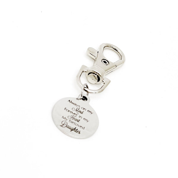 Daughter Memorial, Always On My Mind, Forever In My Heart, My Beloved Daughter Clip On Charm, Remembering Her, Loss of Daughter, Sympathy