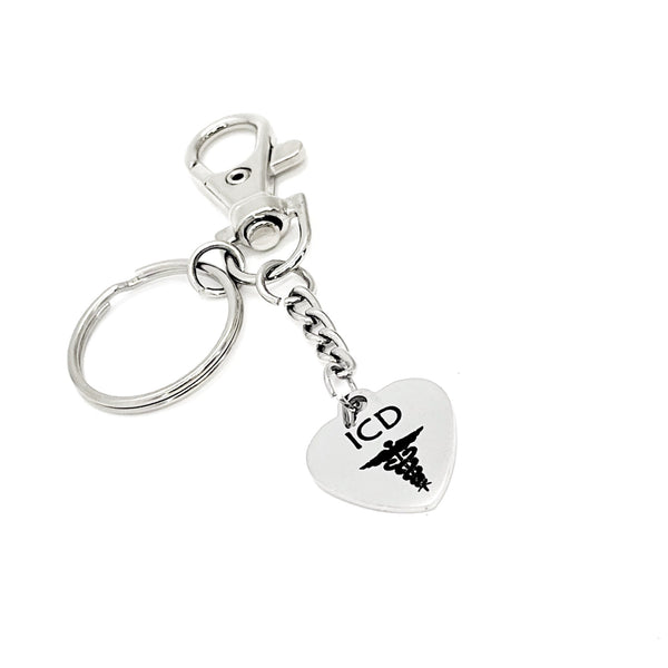 Medical Awareness Keychain, ICD Charm Keychain, Medical Notification, ICD Notice Charm, Pacemaker Awareness, Pacemaker Notice, Heart Issue