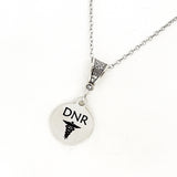 DNR Necklace, DNR Medical ID Charm, Medical Condition, Medical Choices Notification, Medical Condition Necklace, Do Not Resuscitate Charm