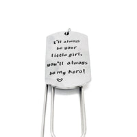 Dad Bookmark, I’ll Always Be Your Little Girl, You’ll Always Be My Hero Charm Bookmark, Fathers Day Gift, Dad Birthday Gift, Gift For Him
