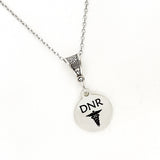 DNR Necklace, DNR Medical ID Charm, Medical Condition, Medical Choices Notification, Medical Condition Necklace, Do Not Resuscitate Charm