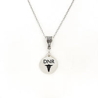 DNR Necklace, DNR Medical ID Charm, Medical Condition, Medical Choices Notification, Medical Condition Necklace, Do Not Resuscitate Charm