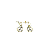 Peace Sign Earrings, Peace Gifts, Daughter Gift, Peace Lover Gift, Wife Gift, Peace Charm Earrings, Goldtone Peace Charms