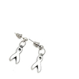 Silvertone White Ribbon Earrings, Bone Cancer Awareness Gifts, White Ribbon Awareness Charm, Gift For Her, Wife Gift, Recovery Gift