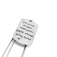 Dad Bookmark, I’ll Always Be Your Little Girl, You’ll Always Be My Hero Charm Bookmark, Fathers Day Gift, Dad Birthday Gift, Gift For Him