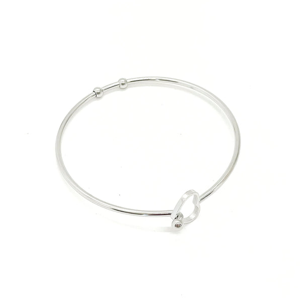 Expanding Bangle Charm Bracelet, Heart Loop Closure, Stainless Steel Charm Bracelet, Expanding Bracelet, 65mm Expanding Charm Bracelet Blank