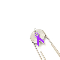 Purple Awareness Ribbon Bookmark, Awareness Gift, ADD ADHD Alzheimers Awareness Charm, Chiari Malformation, Cystic Fibrosis, Thyroid Cancer