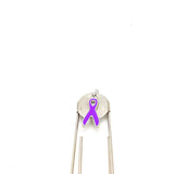 Purple Awareness Ribbon Bookmark, Awareness Gift, ADD ADHD Alzheimers Awareness Charm, Chiari Malformation, Cystic Fibrosis, Thyroid Cancer