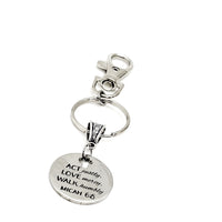 Scripture Gifts, Act Justly, Love Mercy, Walk Humbly Clip On Charm Keychain, Micah 6 8 Charm, Bible Verse Gifts, Christian Gift, Baptism