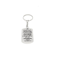 Serenity Prayer Keychain, Christian Keychain, God Grant Me, Serenity Prayer Gift, Serenity Prayer Charm, Recovery Gift, Recovery Keychain