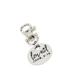 Salvation Verse, Loved Clip On Charm, John 3 16, For God So Loved The World, Baptism Gift, Faith Gift, Christian Gifts, Bulk Wholesale