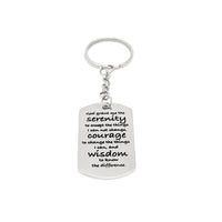 Serenity Prayer Keychain, Christian Keychain, God Grant Me, Serenity Prayer Gift, Serenity Prayer Charm, Recovery Gift, Recovery Keychain