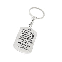 Serenity Prayer Keychain, Christian Keychain, God Grant Me, Serenity Prayer Gift, Serenity Prayer Charm, Recovery Gift, Recovery Keychain