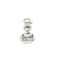 Salvation Verse, Loved Clip On Charm, John 3 16, For God So Loved The World, Baptism Gift, Faith Gift, Christian Gifts, Bulk Wholesale