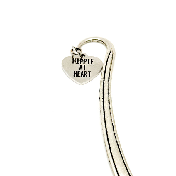 Hippie At Heart Charm Bookmark, Hippie At Heart Gift, Wife Gift, Husband Gift, Reader Gift, Gift For Her, Gift For Him, Hippie Quotes