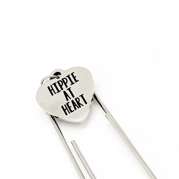 Hippie At Heart Charm Bookmark, Planner Bookmark, Reader Gift, Hippie Reader, Gift For Her, Gift For Him, Friend Gift, Dad Gift, Mom Gift