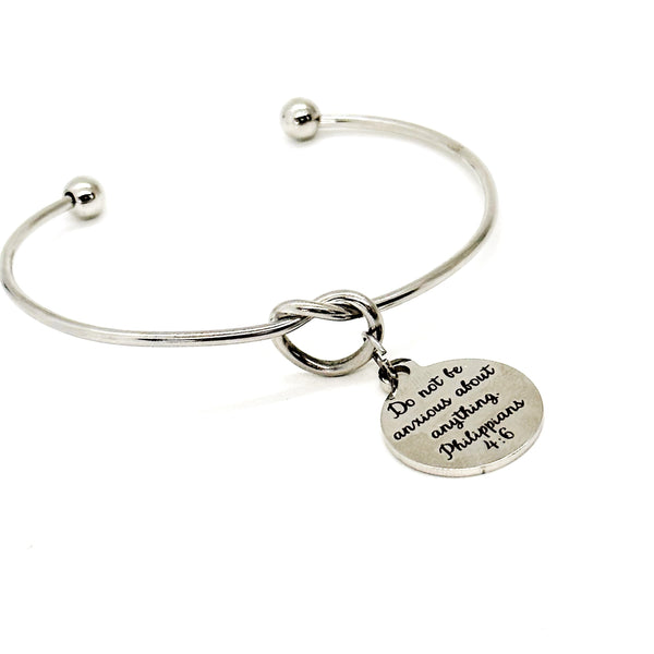 Do Not Be Anxious About Anything Charm Bracelet, Philippians 4 5, Scripture Quote, Anxiety Gift, Gift For Her, Daughter Gift, New Job Gift