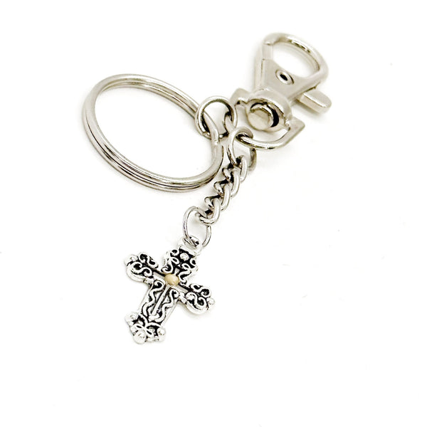 Mustard Seed Ornate Cross Keychain, Matthew 17 20 Faith Gift, Christian Gift, Scripture Gift, Baptism Gift, Mustard Seed Faith, Share Faith