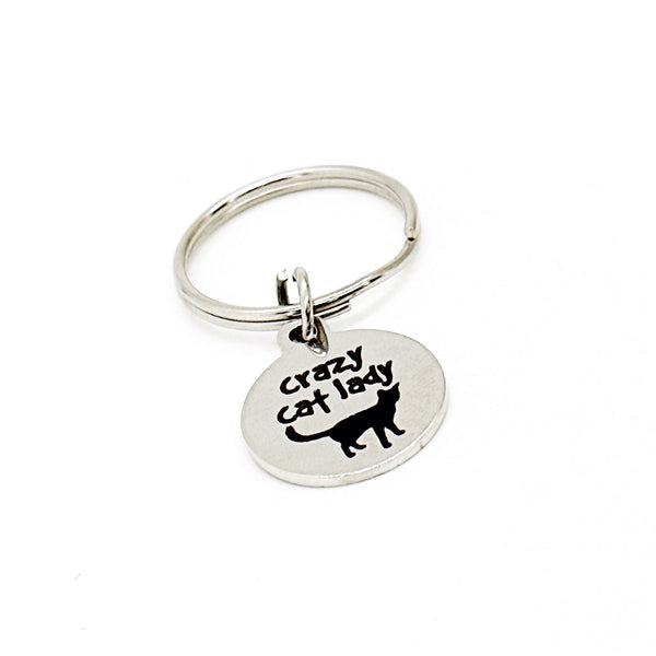 Crazy Cat Lady Charm Keychain, Cat Owner Gift, Cat Adoption, New Cat Gift, Cat Gift Box, Wife Gift, Grandmother Gift, Daughter Gift