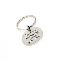 Thank You For Loving Us As Your Own Charm Keychain, Stepmom Gift, Stepdad Gift, Teacher Gift, Stepparent Gift, Thank You Gift, Love Gift
