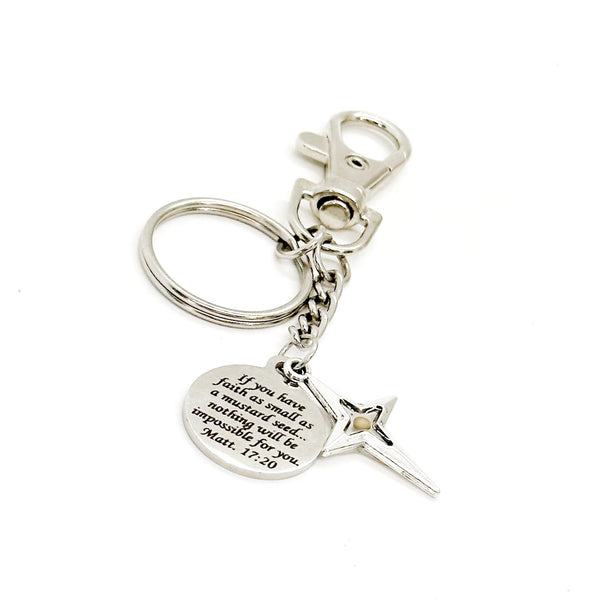 Mustard Seed Cross Keychain, Mustard Seed Faith Gifts, Christian Gifts, Matthew 17 20, Encouraging Gifts, Graduation Gifts, Sunday School