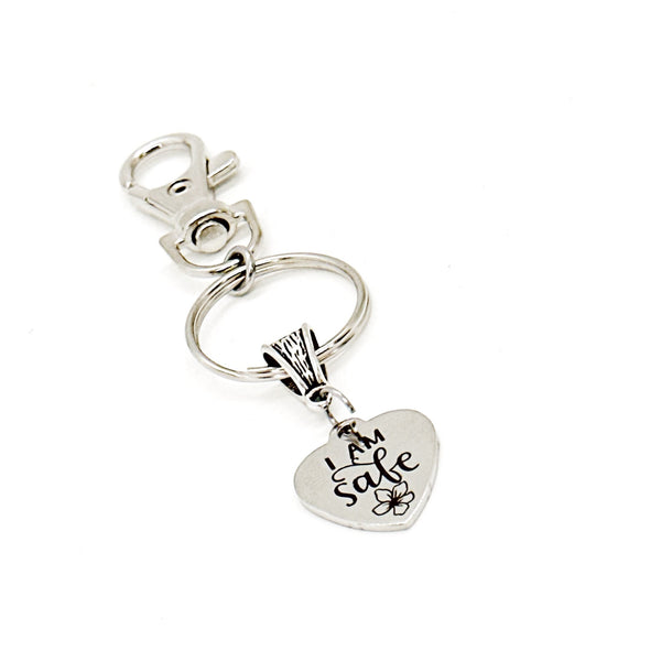 I Am Safe Charm Keychain, Recovery Gift, Daughter Gift, Safety Gift, Gift For Her, Divorce Gift, Friend Gift, Safety Reminder, Safe Driver